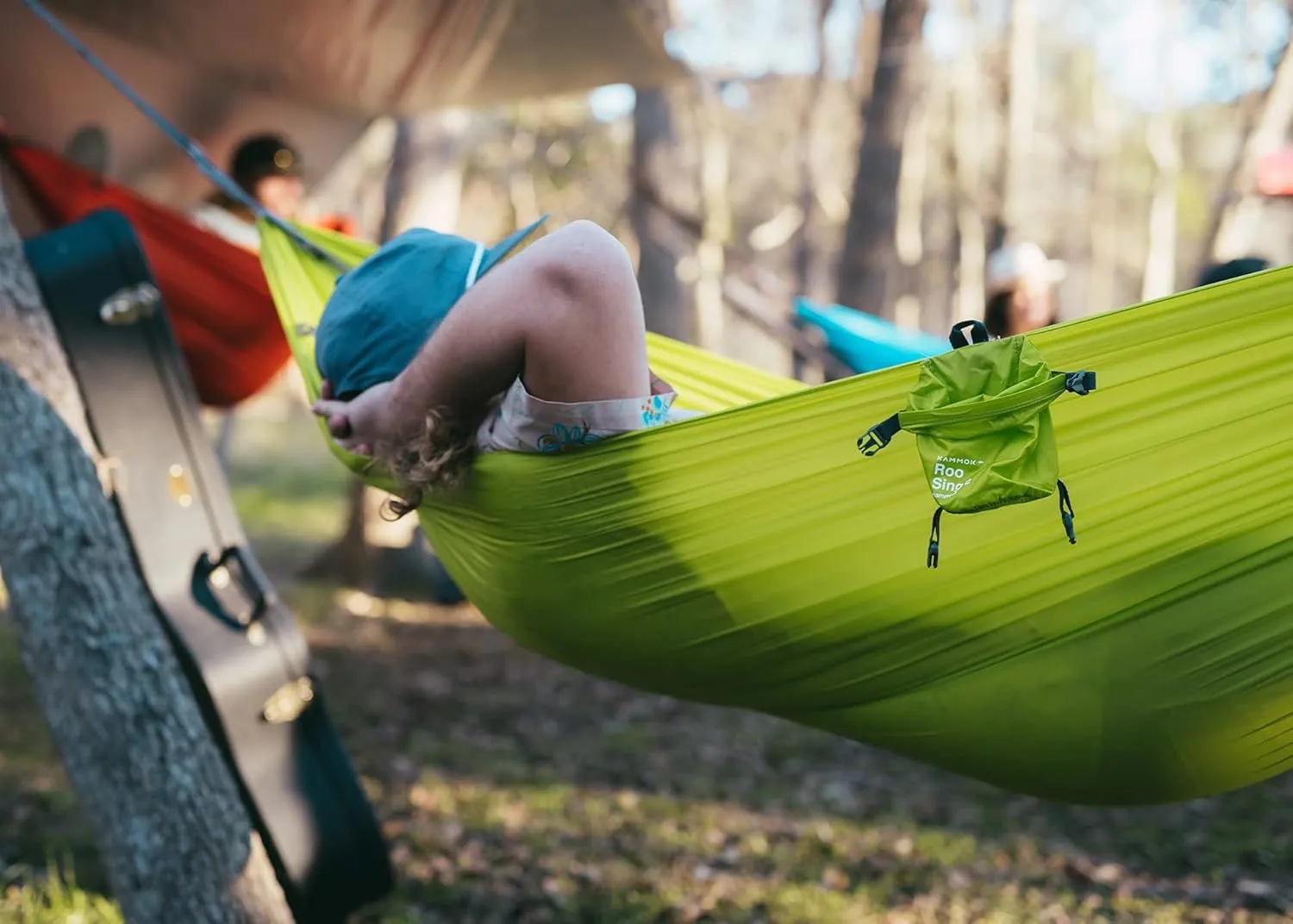 KAMMOK: Roo Single Ultra Light Hammock | Strong & 100% Recycled Fabric | Water Resistant, Ripstop Fabric | Comfortable, Packable, Lightweight (Adventure Grade, Granite Gray