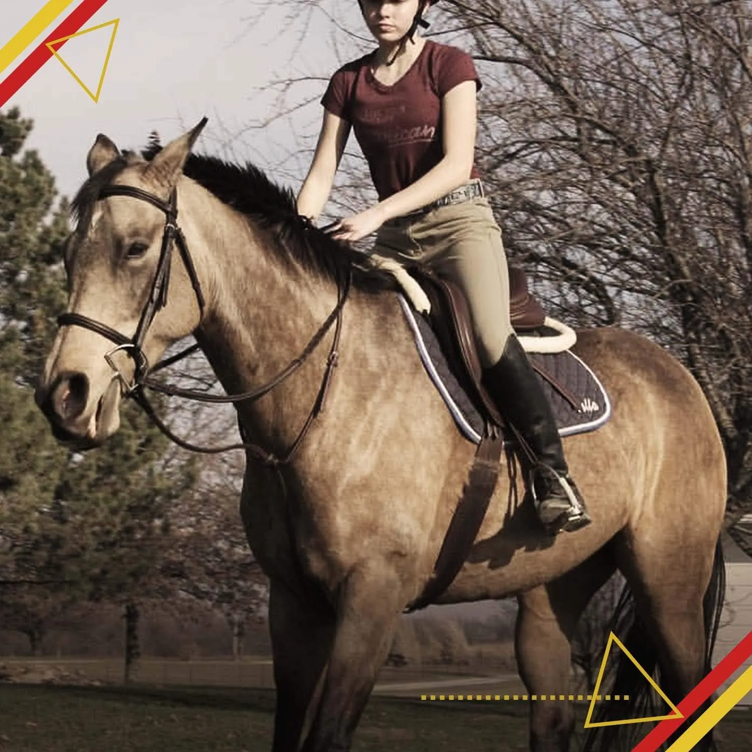 Kavallerie 3D Air-Mesh Half Pad, Impact Protection & Therapeutic Gel Padding English Saddle for Maximum Support and Stability, Best for Horses Under Saddle, Dressage, Jumping & Training