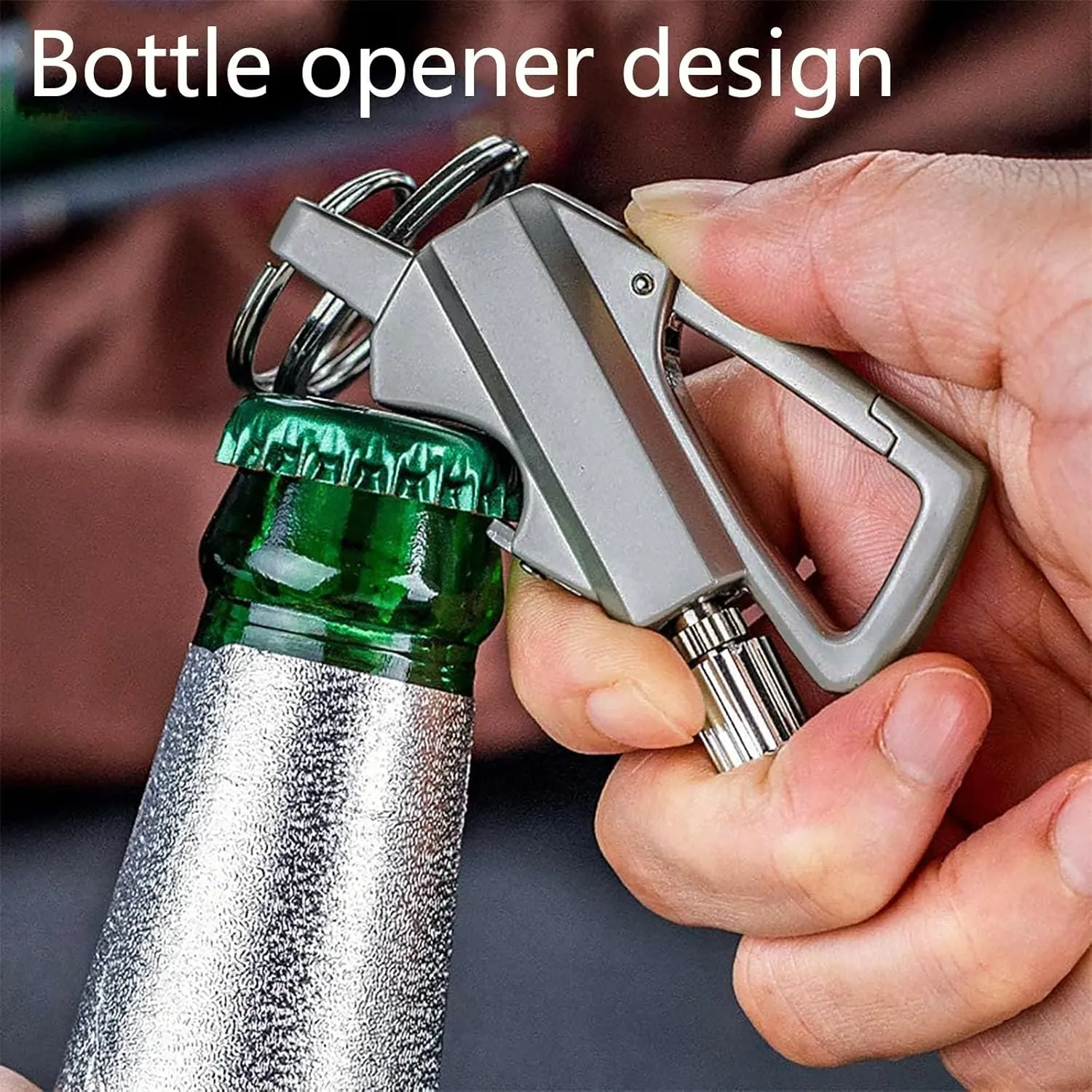 Keychain Lighter Kerosene Refillable for Outdoor Hikers Campers Waterproof Matches Lighter Portable Push - Pull Buckle Design(Silver)
