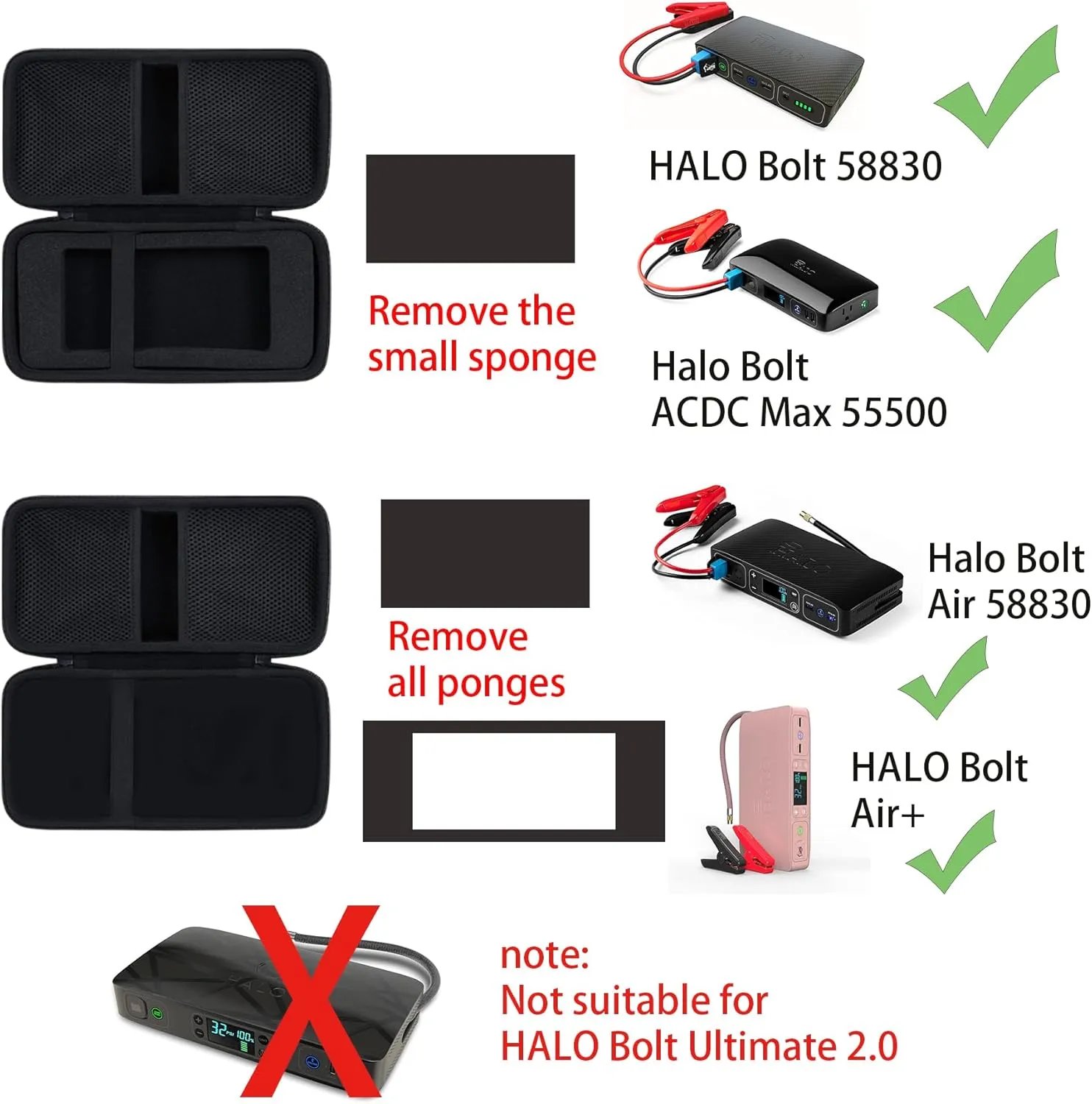 khanka Hard Travel Case Replacement for Halo Bolt 58830/57720 / Air 58830 / ACDC Max 55500 mWh Portable Emergency Power Kit, Portable Phone Laptop Charger, Case Only (Grey)