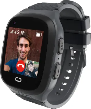 Kids Smart Watch Boys with GPS Tracker & Video Calling 4G Kids Cell Phone Watch Age 5-12, Waterproof One-Key SOS Call Voice Chat Camera Alarm Clock Touch Screen GPS Watch for Kids(Black)