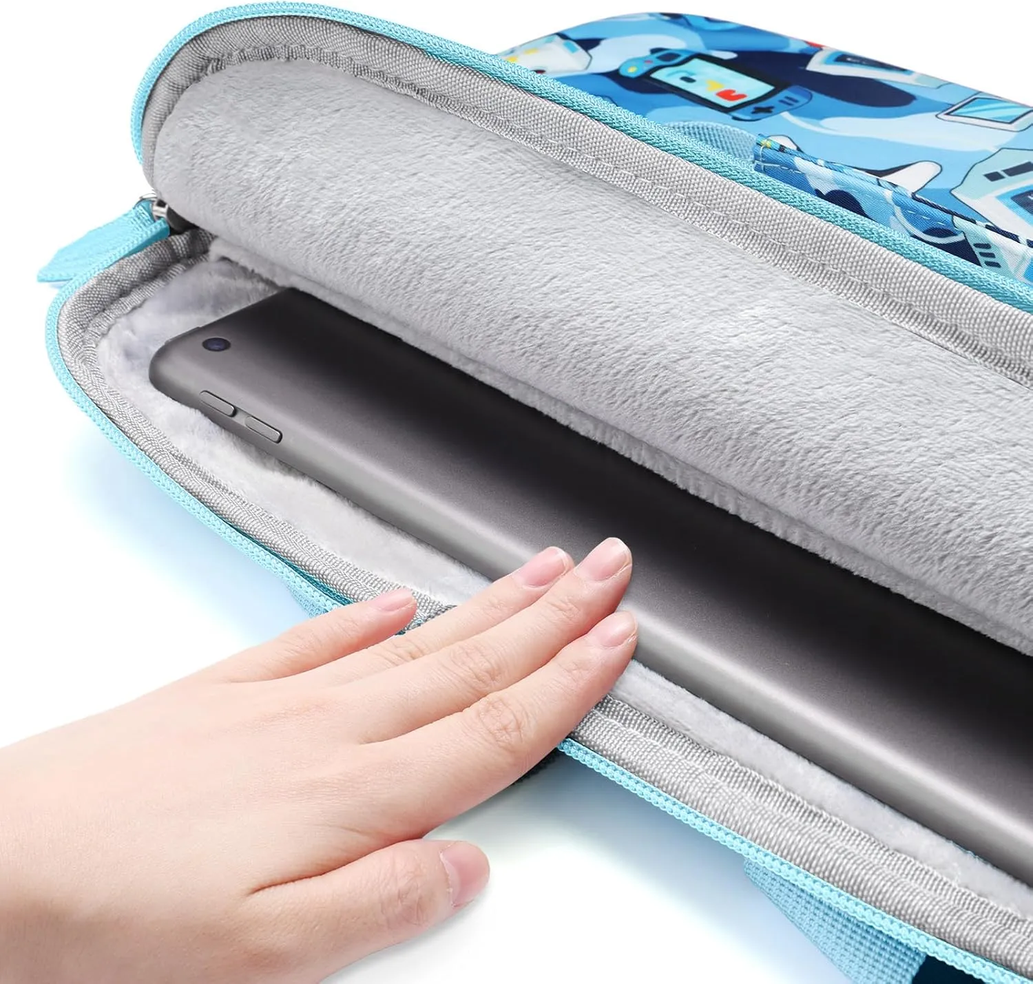 Kids Tablet Case for Boys, Kids Tablet Bag Sleeve for Fire HD 10, HD 8, 7 Kindle, Games Camo Blue