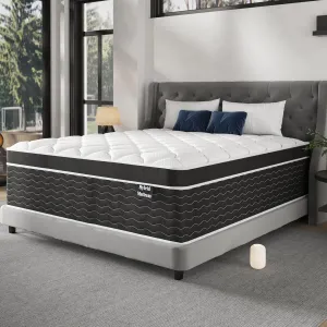 King Size Mattress, 14 inch Hybrid Mattress in a Box, Medium Firm King Mattresses with Gel Memory Foam & Independent Pocket Spring, Cooling & Breathable, Pressure Relief, Upgraded Support