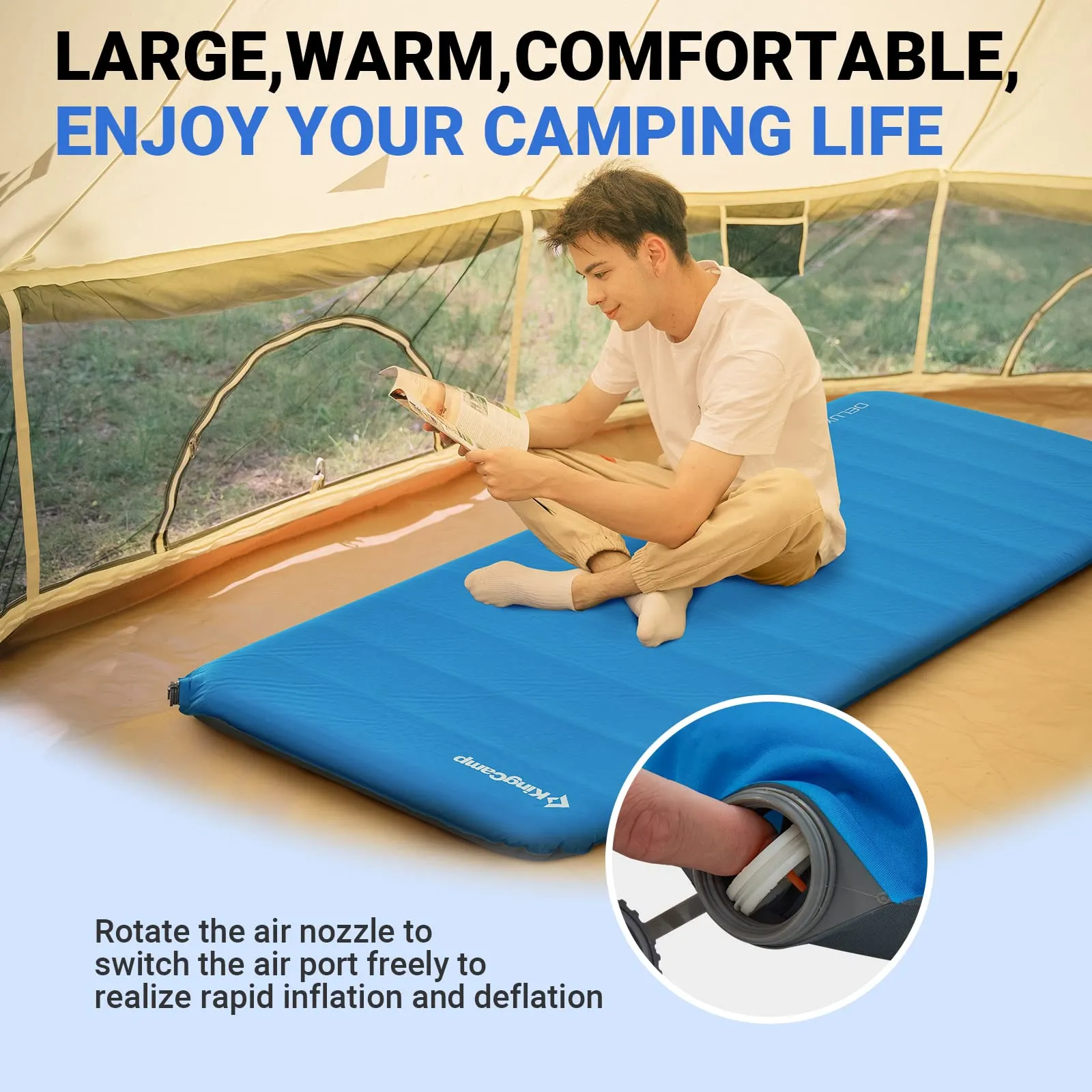 KingCamp 3-Inch Self-Inflating Foam Camping Mat