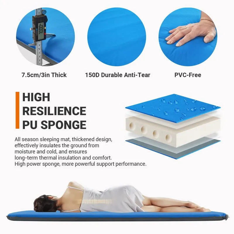 KingCamp 3-Inch Self-Inflating Foam Camping Mat