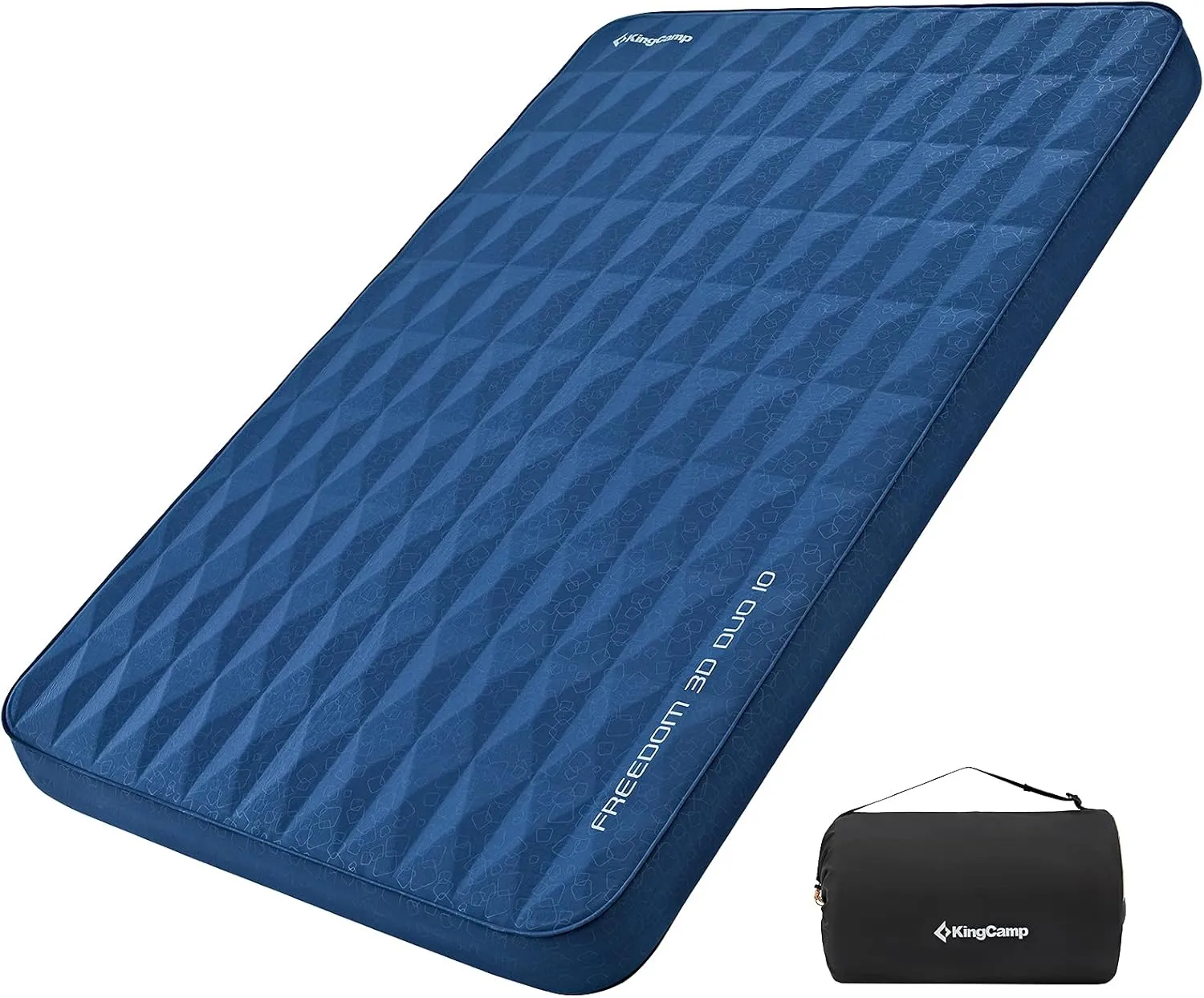 KingCamp Self Inflating Sleeping Pad for Camping 2 Person, Thick 4 Inch Double Camping Foam Mattress for Camping, Tent, Car, Picnic, 4 Season