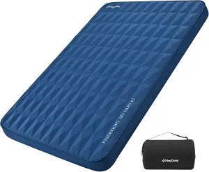 KingCamp Self Inflating Sleeping Pad for Camping 2 Person, Thick 4 Inch Double Camping Foam Mattress for Camping, Tent, Car, Picnic, 4 Season