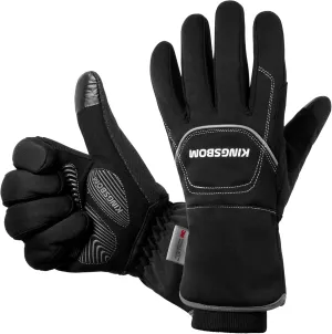 KINGSBOM -40F° Waterproof & Windproof Thermal Gloves - 3M Thinsulate Winter Touch Screen Warm Gloves - for Cycling,Riding,Running,Outdoor Sports - for Women and Men