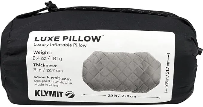 Klymit Luxe and Pillow X Travel Pillow Bundle - Inflatable Airplane, Backpacking and Camping Pillows