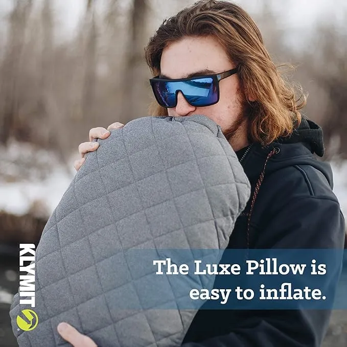 Klymit Luxe and Pillow X Travel Pillow Bundle - Inflatable Airplane, Backpacking and Camping Pillows