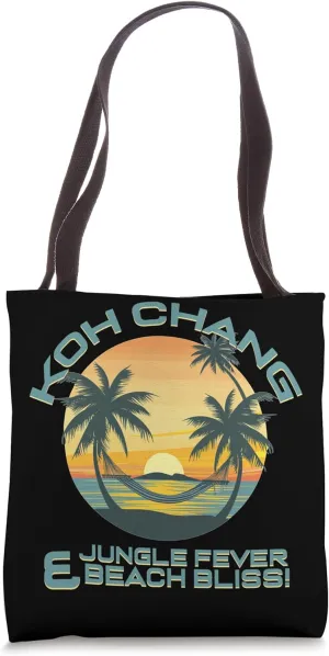 Koh Chang Jungle Fever Beach Bliss Sunset with Palm Trees Tote Bag