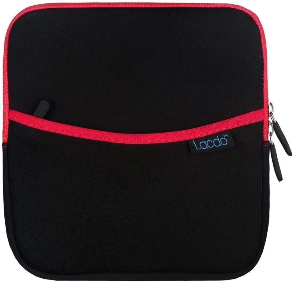 Lacdo Shockproof External CD DVD Hard Drive Sleeve Storage Pouch Bag for Burner Player Writer Blu-Ray BlueFire/Asus/LG/Dell/Asus/Pioneer/HP/VersionTech Neoprene Portable Protective Carrying Case, Red
