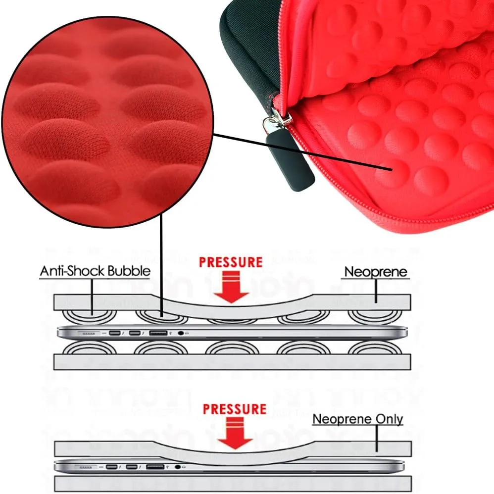 Lacdo Shockproof External CD DVD Hard Drive Sleeve Storage Pouch Bag for Burner Player Writer Blu-Ray BlueFire/Asus/LG/Dell/Asus/Pioneer/HP/VersionTech Neoprene Portable Protective Carrying Case, Red