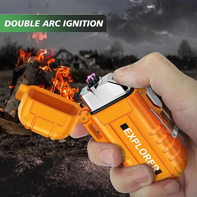 Lafagiet USB-C Rechargeable Lighter, Dual Electric arc, Waterproof, Flame-Less, Windproof Plasma lighters for Grill, Survival, Camping, Candle