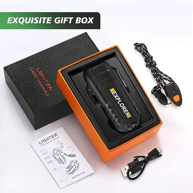 Lafagiet USB-C Rechargeable Lighter, Dual Electric arc, Waterproof, Flame-Less, Windproof Plasma lighters for Grill, Survival, Camping, Candle