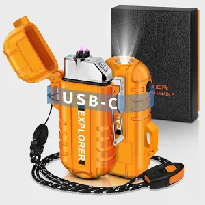 Lafagiet USB-C Rechargeable Lighter, Dual Electric arc, Waterproof, Flame-Less, Windproof Plasma lighters for Grill, Survival, Camping, Candle