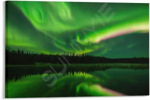 Landscape Aurora1 in Alaska Scenic Spots Poster (2) Canvas Painting for Living Room Bedroom Decor 18x12inch(45x30cm) Frame-style