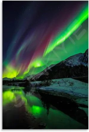 Landscape Aurora1 in Alaska Scenic Spots Poster (3) Canvas for Bedroom Living Room Decor 20x30inch(50x75cm) Unframe-style