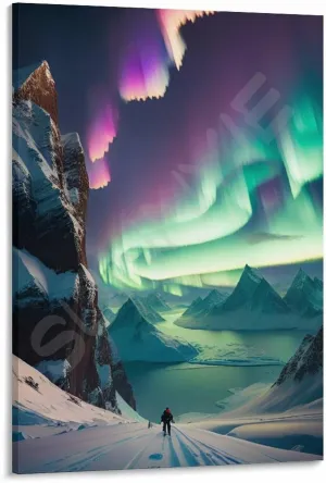 Landscape Aurora1 in Alaska Scenic Spots Poster (4) Canvas for Bedroom Living Room Decor 20x30inch(50x75cm) Frame-style