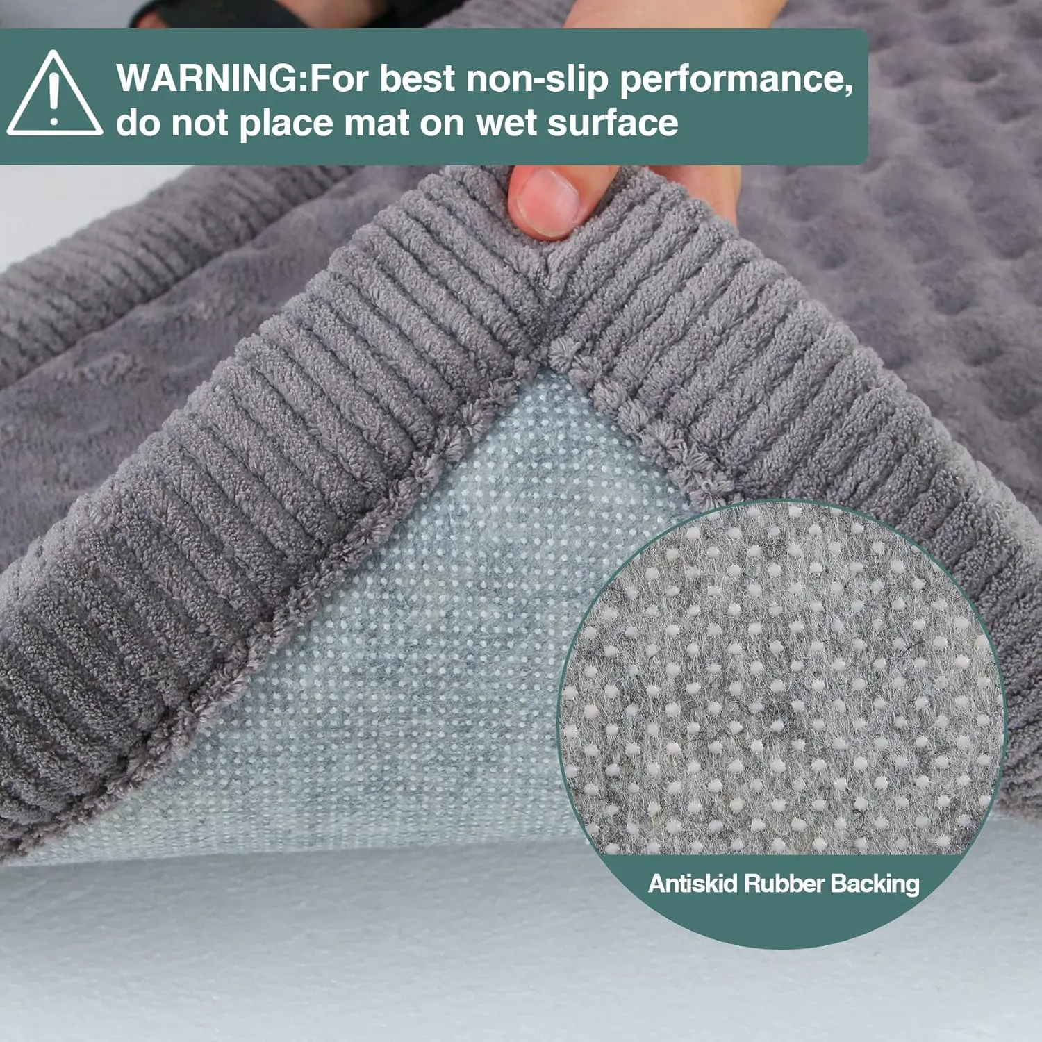 Large Dog Crate Pad 36 inch Gray Memory Foam Dog Kennel Bed Soft Flannel Washable Anti Slip Puppy Sleeping Mat,Grey