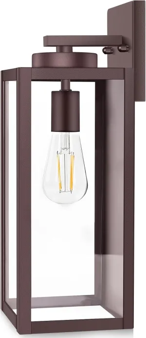 Large Size Outdoor Wall Light Fixture, Exterior Lighting Fixture Porch Sconce Wall Mounted, Waterproof Outdoor Wall Lantern Lamp, Outside Light for House Patio Front Door Entryway Garage, Brown