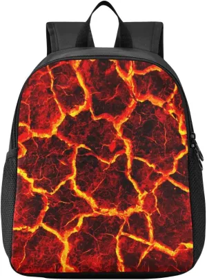Lava Fire Volcano Texture Toddler Backpack Waterproof Mini Backpack Boys/Girls Cute Small Backpack Kindergarten Pre School Bags (M