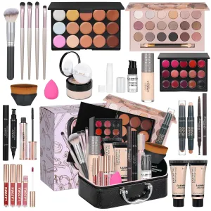 LAZORA All in One Makeup Kit Makeup Kit for Women Full Kit Makeup Set Multipurpose Bundle Holiday Gift Box Essential Starter Bundle Include Full Makeup Kit for Women (Box3)