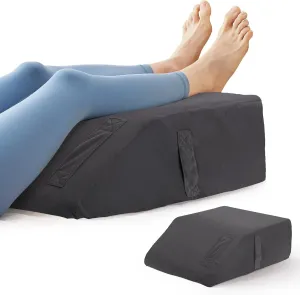Leg Elevating Pillow, Leg Elevation Pillows for After Surgery, Swelling, Leg Pillow Elevation Blood Circulation, Leg Pillow for Pain Relief, Knee Pillow for Rest, 23.6×16.8×8 Inch Velvet Grey