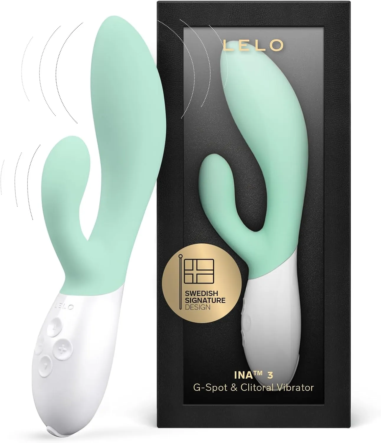 LELO INA 3 G Spot Rabbit Vibrator, Clitoral Rabbit Vibrator for Women with 10 Vibrating Modes and Waterproof Design, Sex Toys for Women, Seaweed