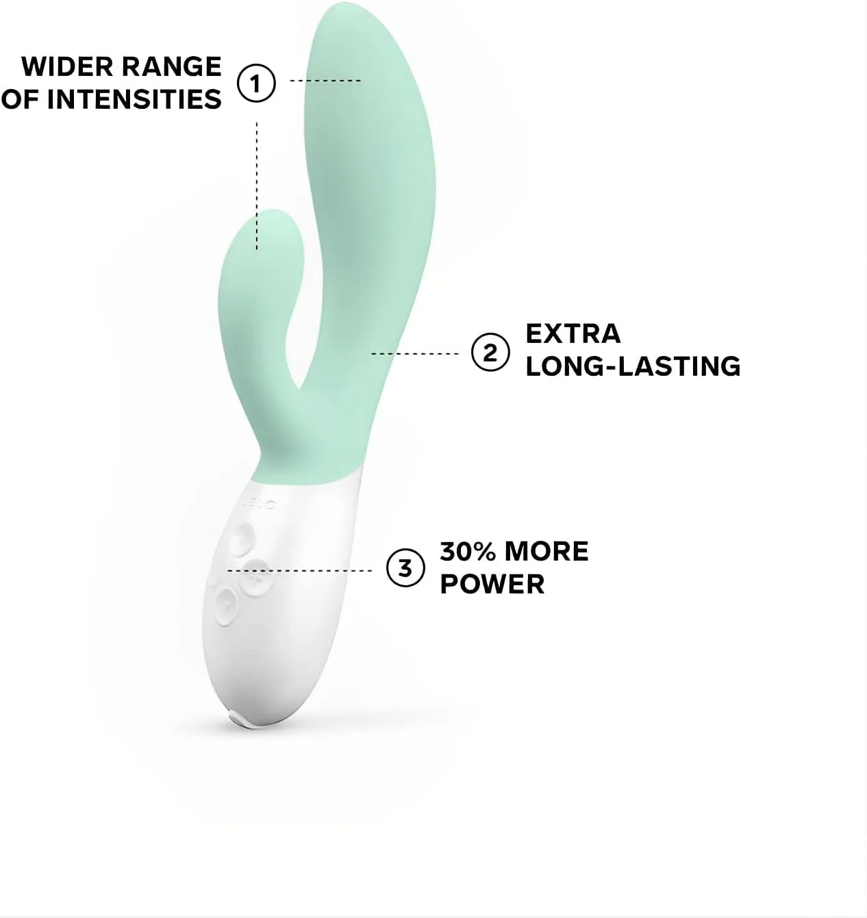 LELO INA 3 G Spot Rabbit Vibrator, Clitoral Rabbit Vibrator for Women with 10 Vibrating Modes and Waterproof Design, Sex Toys for Women, Seaweed