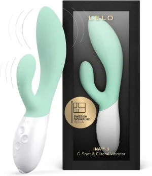 LELO INA 3 G Spot Rabbit Vibrator, Clitoral Rabbit Vibrator for Women with 10 Vibrating Modes and Waterproof Design, Sex Toys for Women, Seaweed