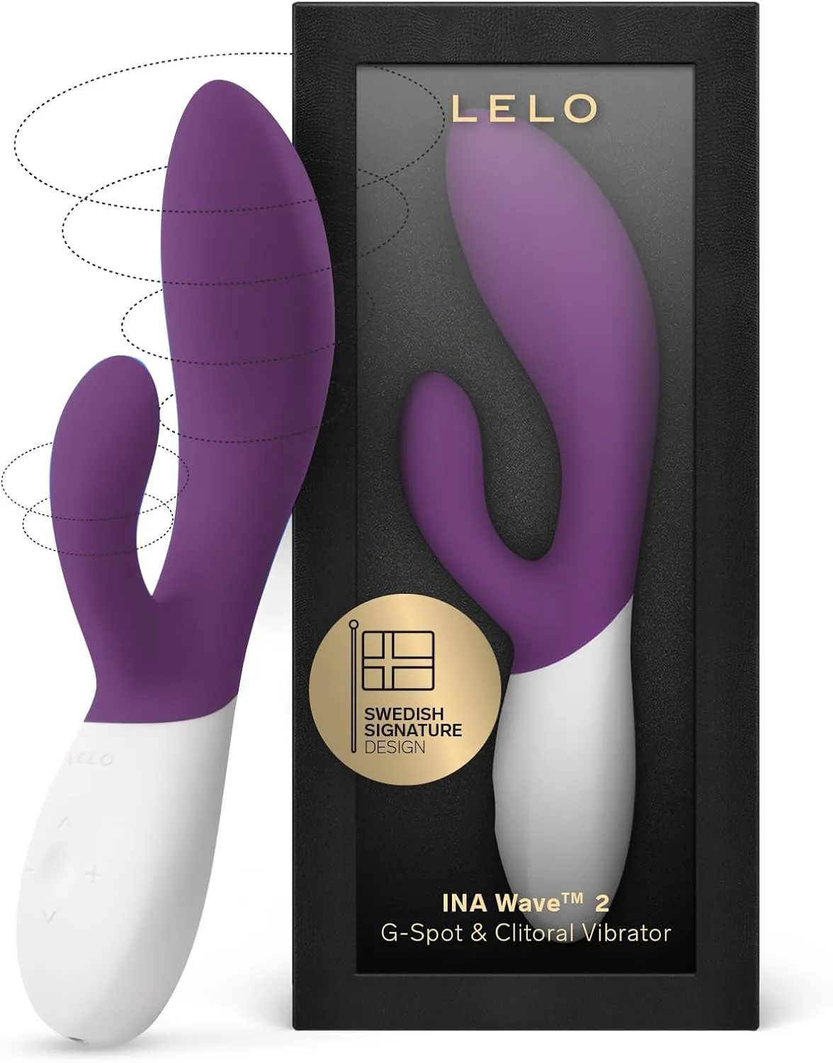 LELO INA Wave 2 Rabbit Vibrator for Women Sex Toy G Spot Rabbit Vibrator with Wavemotion Technology and 12 Vibrations Settings, Sex Toys for Women, Purple