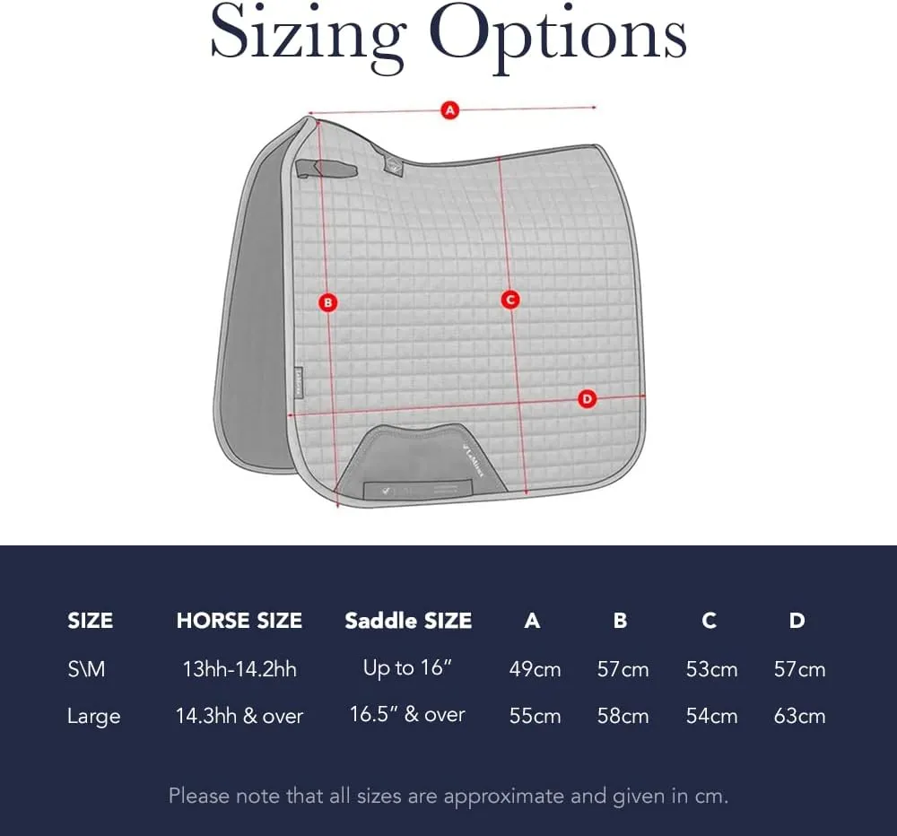 LeMieux Dressage X-Grip Twin Sided Square Saddle Pad - Saddle Pads for Horses - Equestrian Riding Equipment and Accessories