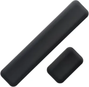 Leolee Keyboard and Mouse Wrist Rest Set for Computer, Black Ergonomic Keyboard Pad Wrist Support, Wrist Rest with Memory Foam Non-Slip Base for Pain Relief, Easy Typing, Gaming, Office（Glossy）