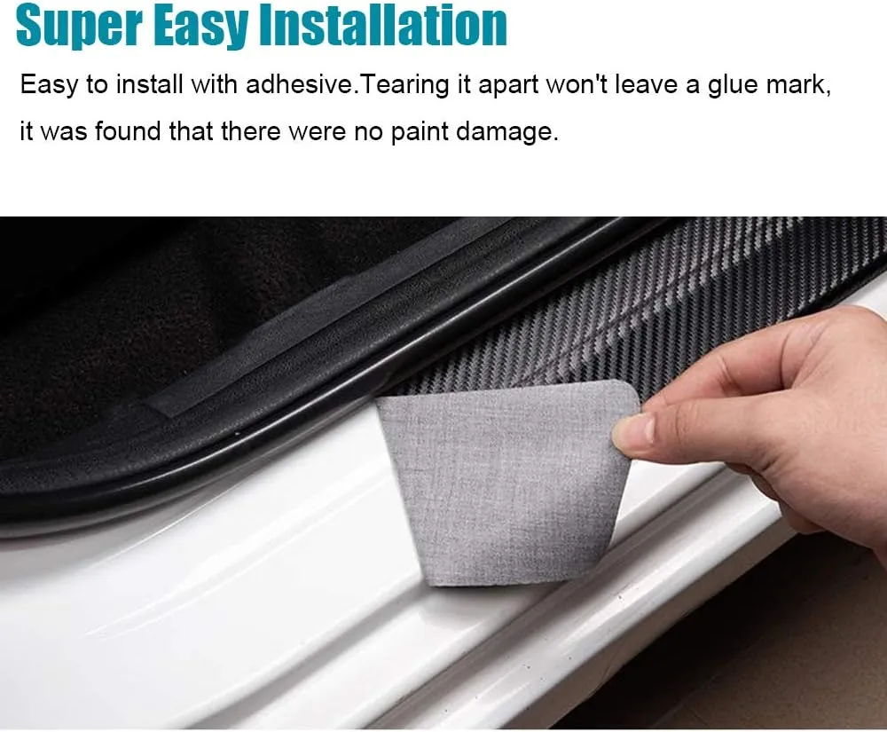 LEXLEY For Honda 2005-2023 2024 2025 4-Door CIVIC Carbon Fiber Style Leather Door Sill Protector Anti-Dirty Scuff Plate Cover Guard Sills Protector Trim,Welcome Pedal Protect 4PCS -BLUE