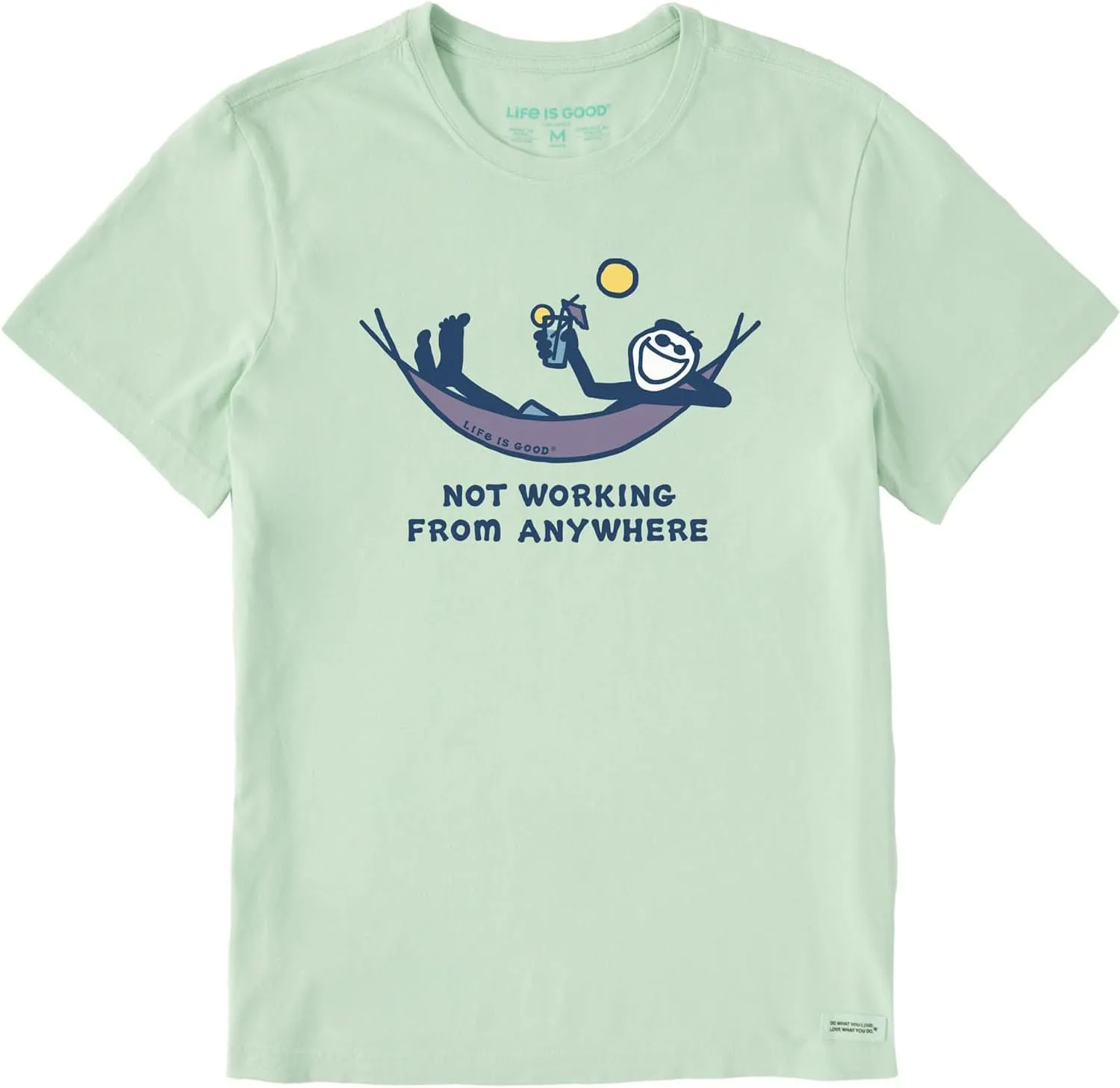 Life is Good. Men's Jake Not Working Hammock SS Crusher Tee, Sage Green, XXX-Large