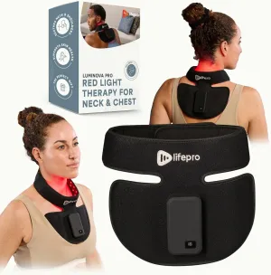 LifePro Red Light Therapy Device for Neck - Compact & Rechargeable Red Light Therapy Device for Neck, Back, & Chest - Near Infrared Light Therapy Devices with Red & Near-Infrared LEDs