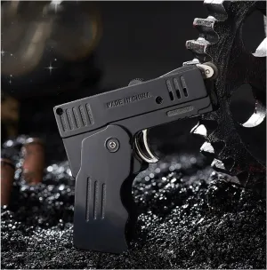 Lighter Refillable Gas Soft Flame Jet Flame Double Fire Windproof Metal Foldable (Without Fuel)(B)