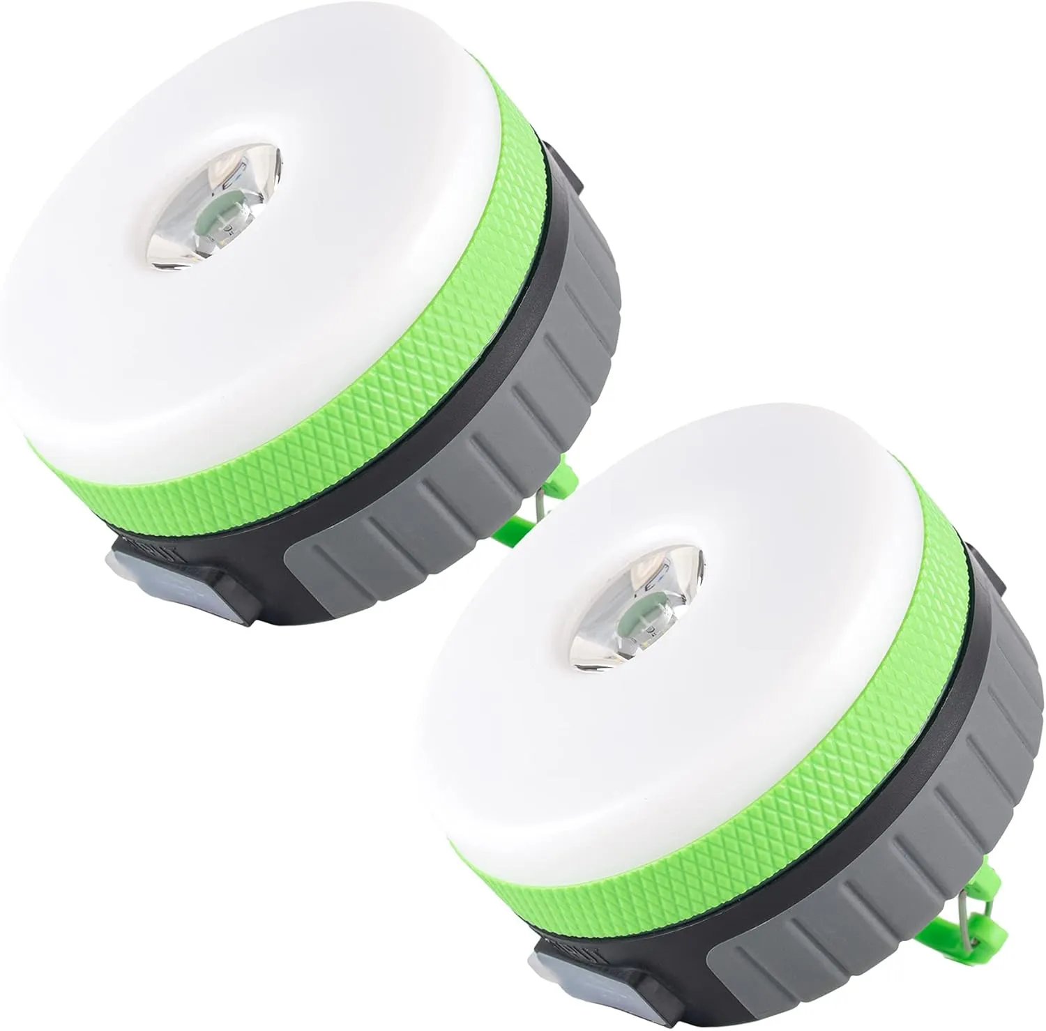 LIT-PaTH LED Camping Lantern, Rechargeable Light with Magnet Base, 2200 mAh, Survival Kit for Emergency, Hurricane, Outage, Medium Green, 2 Pack