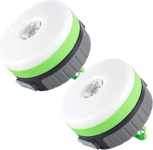 LIT-PaTH LED Camping Lantern, Rechargeable Light with Magnet Base, 2200 mAh, Survival Kit for Emergency, Hurricane, Outage, Medium Green, 2 Pack