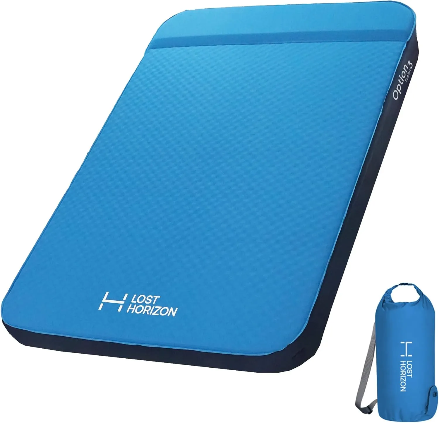LOSTHORIZON Air & Foam Camping Mattress, Self-Inflating Sleeping Pad, 4.5" Thick, with Pump Sack, Full