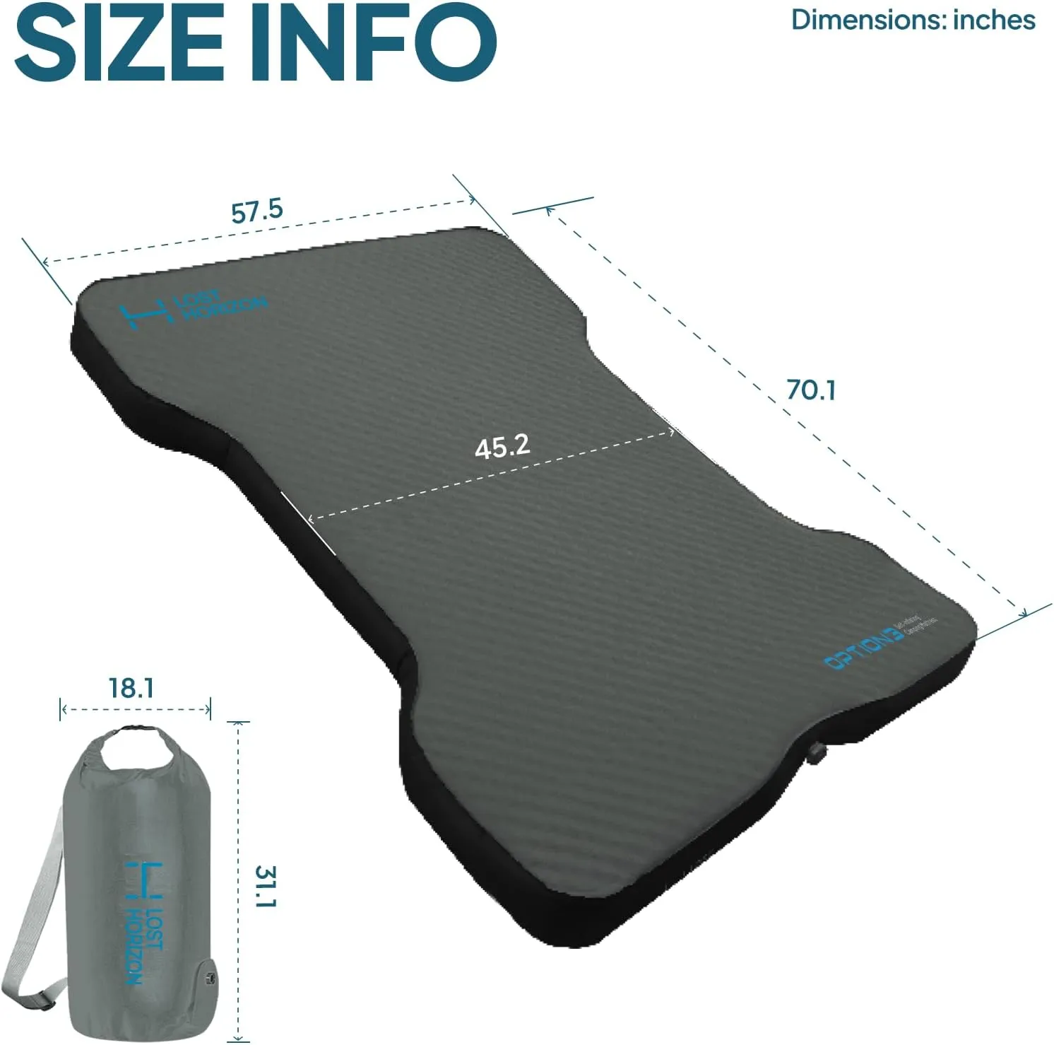 LOSTHORIZON Truck Bed Camping Air Mattress with Foam, Self Inflating Sleeping Pad for Full Size 6-6.5FT with Air Pump, 4.5" Thick