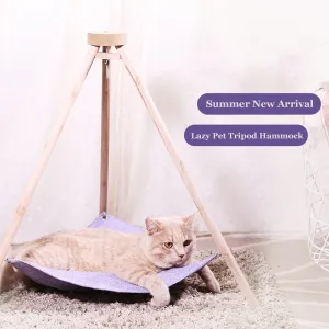 Lounger Tripod Hammock Cat For Linen Cottages Cat Simple Cat House Pet Smart-enabled Puppy Lazy Cats Mat Secure checkout Hammock Dogs Bed Cushion