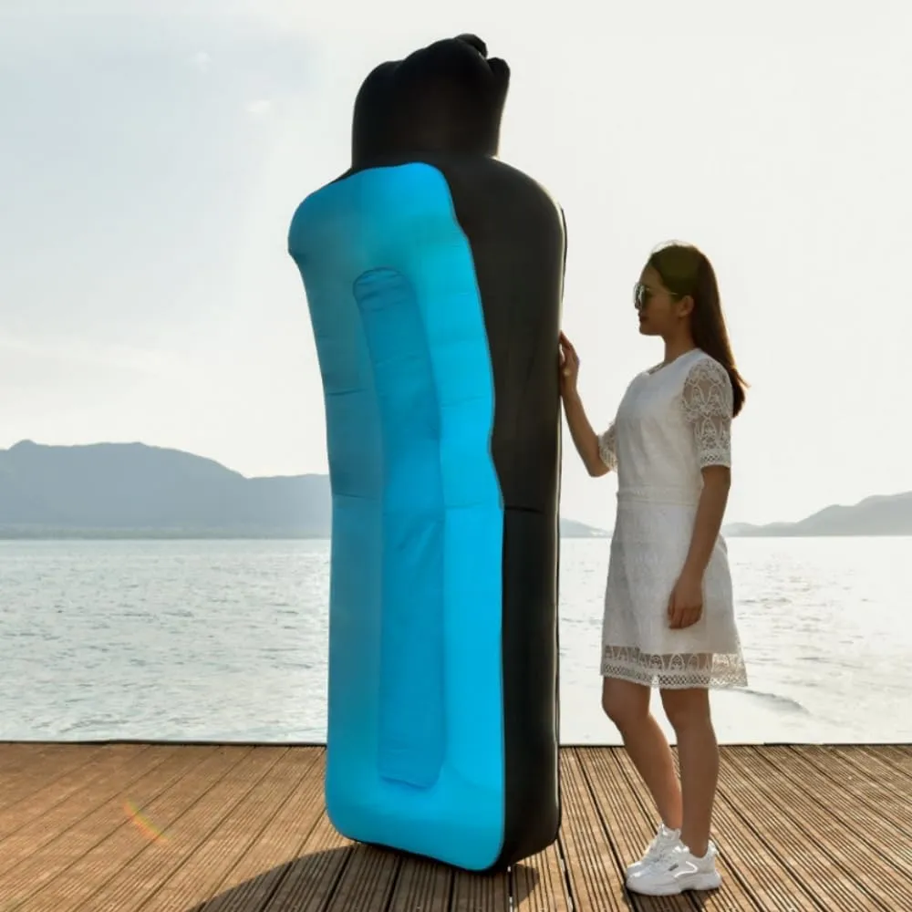 LUTEM Inflatable Lounger Outdoor Inflatable Couch Size:70.77(L)*32.67(W)*24.47(H) inch Indoor Recreation Outdoor Sports, Travelling Gear/Beach Lounger/Sleeping Bag/picnics/Camping Bed (Blue)