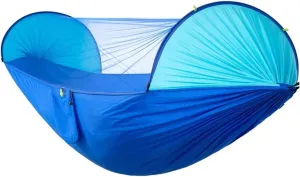 MaGiLL Portable Automatic Camping Hammock with Mosquito Net,Folding Multi Use Hammock Swing for Outdoor Camping (Color : Vert) (White Style)