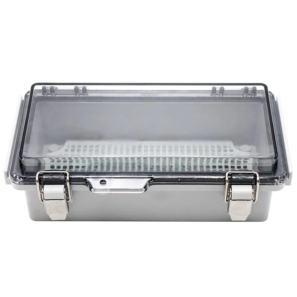 MAKERELE Small Outdoor Junction Box Waterproof Electrical IP67 Plastic Enclosure for Electrical Project with Transparent Cover Outside Size 7.9×3.9×2.8 inch(200×100×70mm)