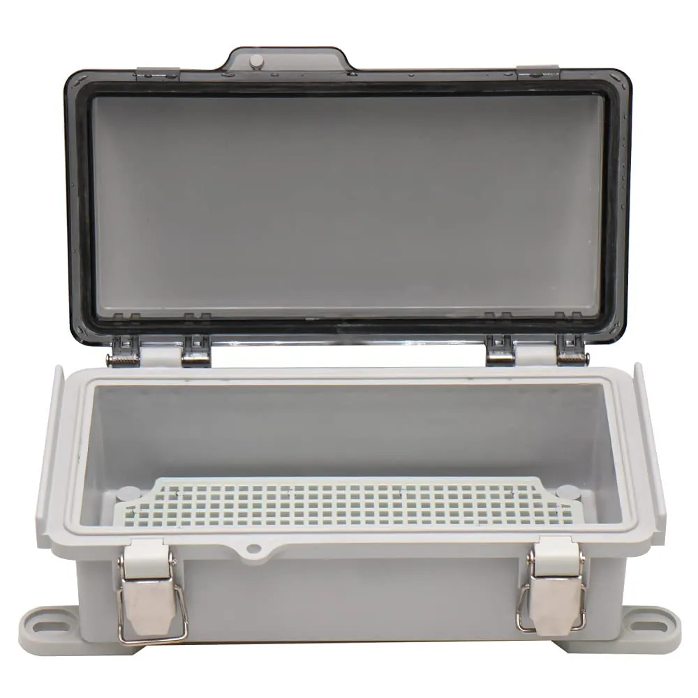 MAKERELE Small Outdoor Junction Box Waterproof Electrical IP67 Plastic Enclosure for Electrical Project with Transparent Cover Outside Size 7.9×3.9×2.8 inch(200×100×70mm)