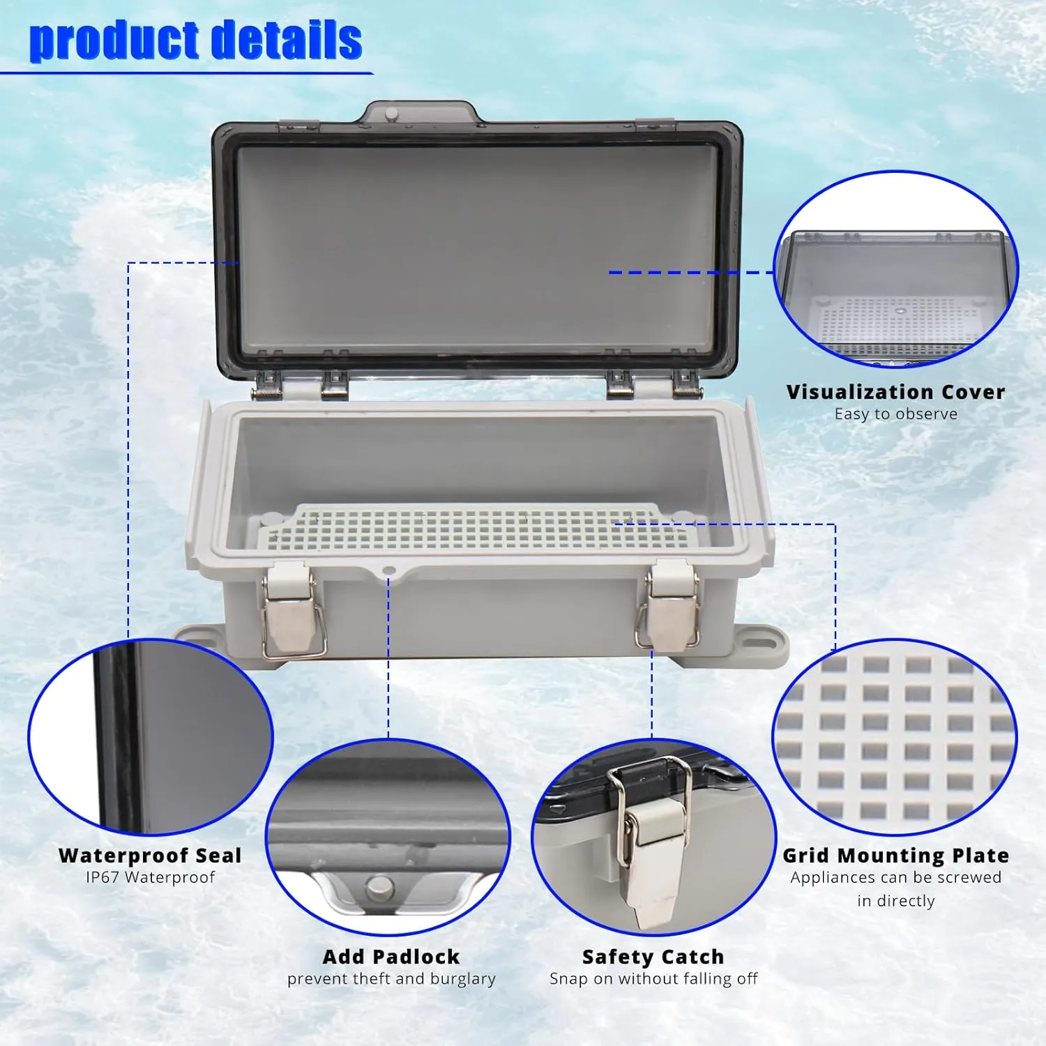 MAKERELE Small Outdoor Junction Box Waterproof Electrical IP67 Plastic Enclosure for Electrical Project with Transparent Cover Outside Size 7.9×3.9×2.8 inch(200×100×70mm)