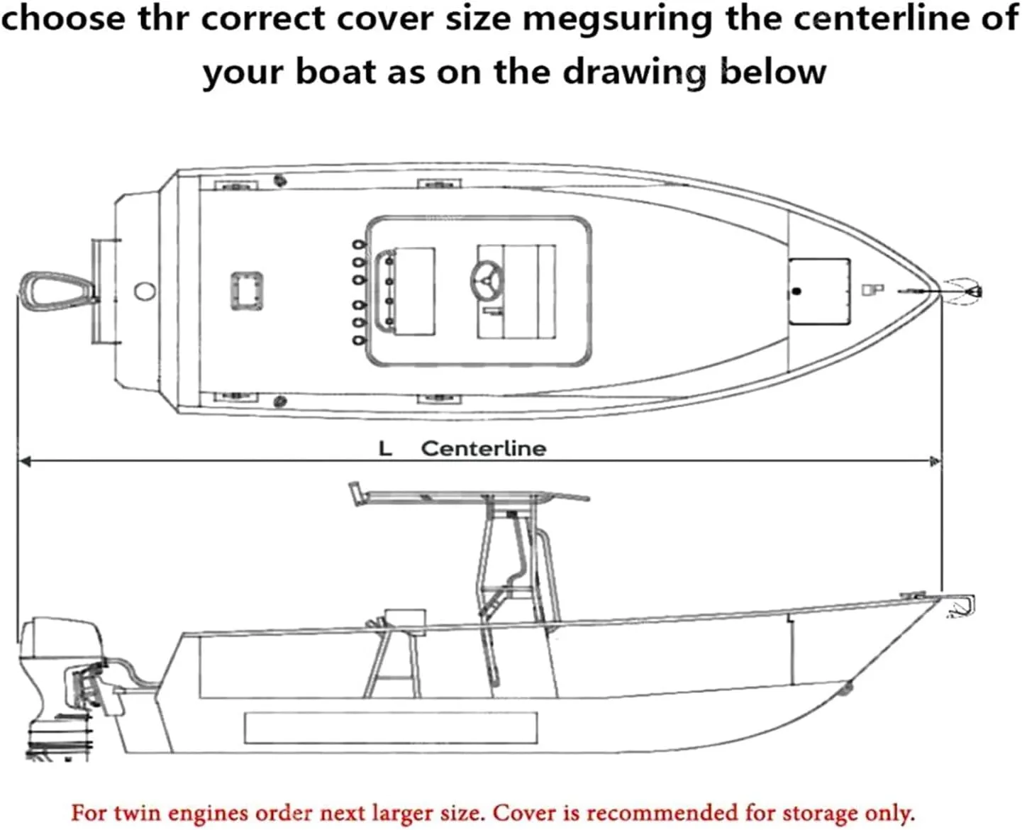 Marine Accessories 18-28ft 600D Jumbos Cruiser Boat-Cover Heavy-Duty Oceansouth Marine Water Sun Proof UV Protection Fish-Ski VHull Mooring Cover(22-24FT)