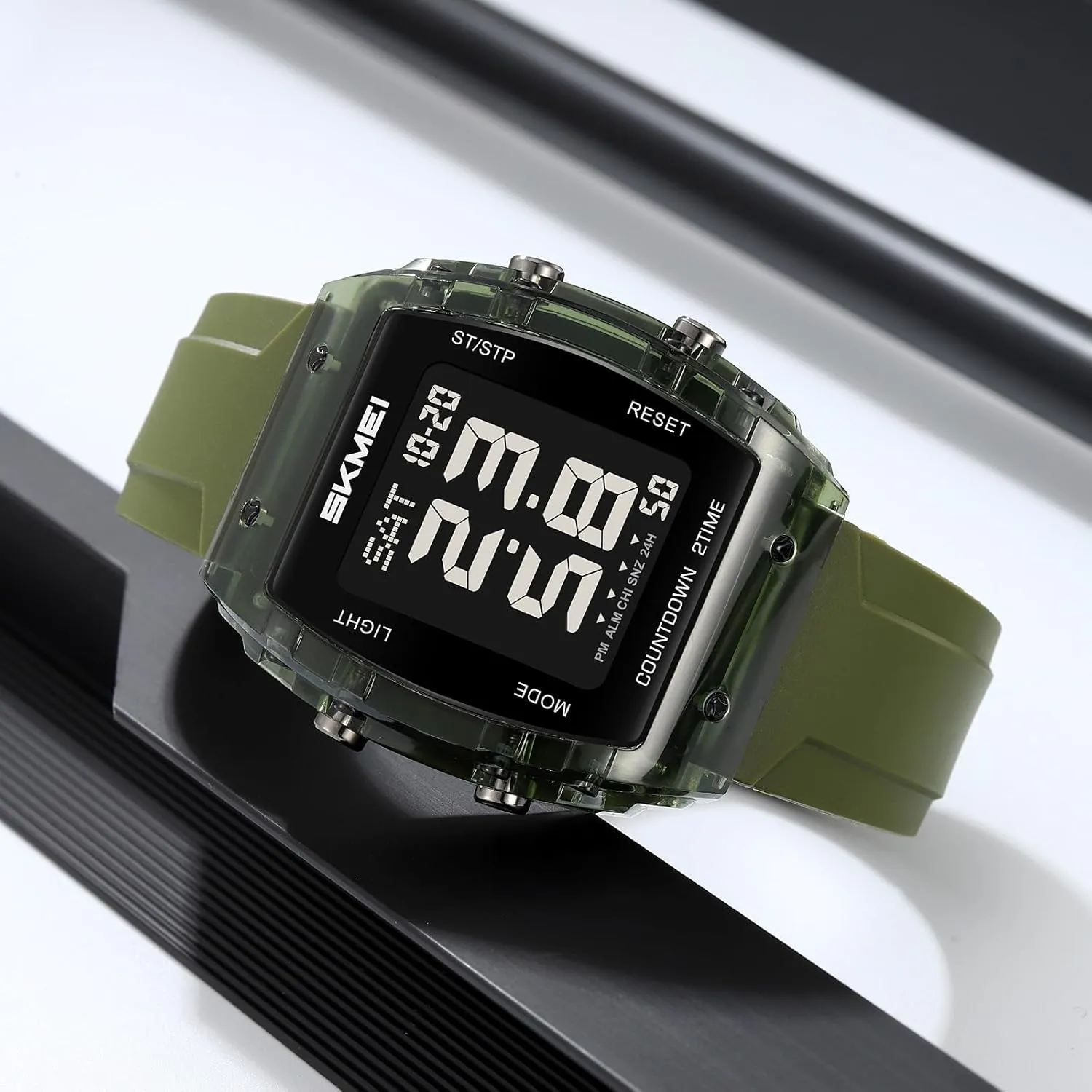 MASTOP Digital Multi-Function Watch for Men Irregular Barrel Shaped Business Men's Watch Fashion Waterproof Sports Women Watches and Mens,Colorful Silicone Band,Men's Gifts,Women's Gift